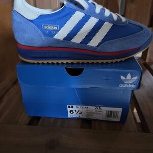 Adidas Men's Blue and White SL 72 Sneakers